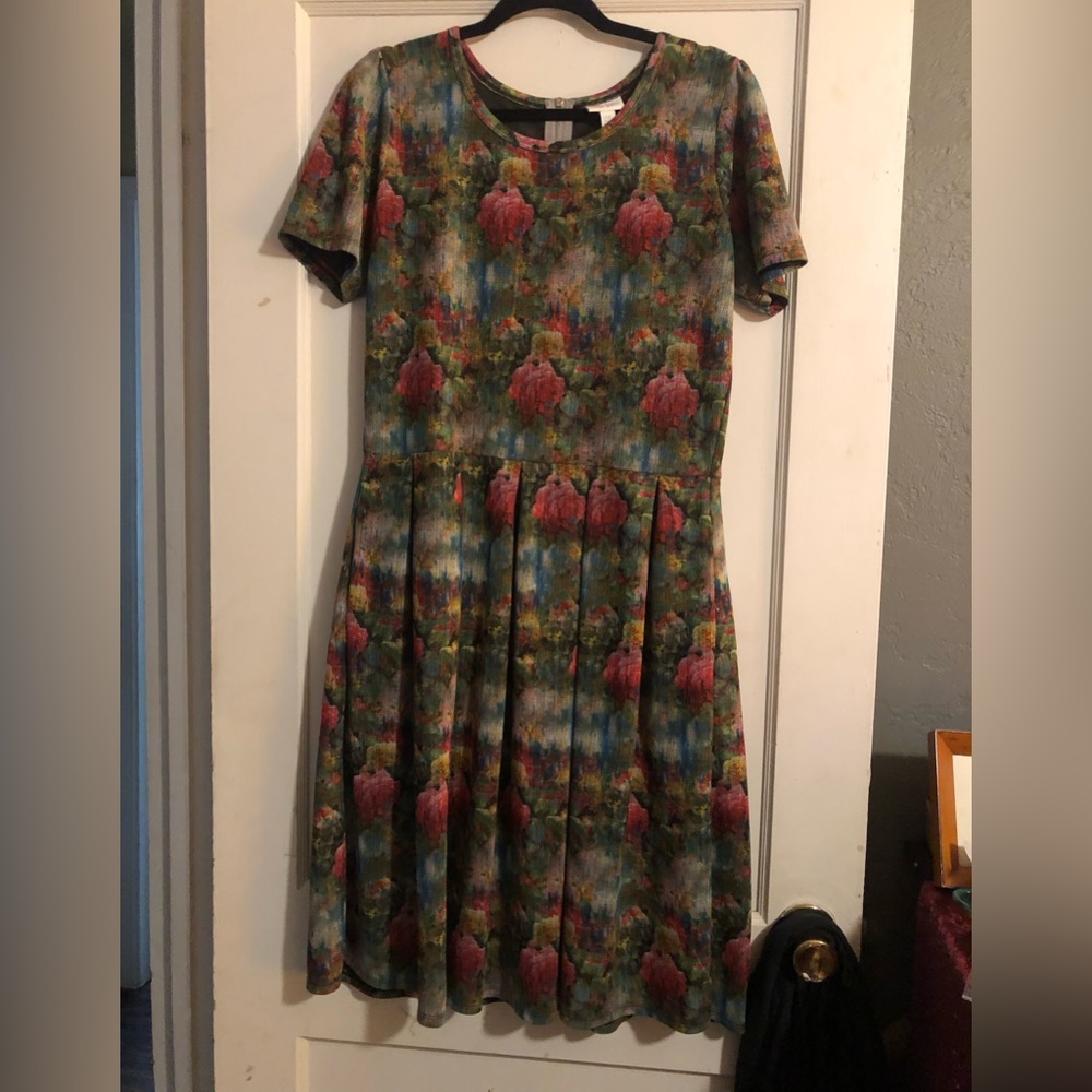 LuLaRoe watercolor floral Amelia dress size 2XL